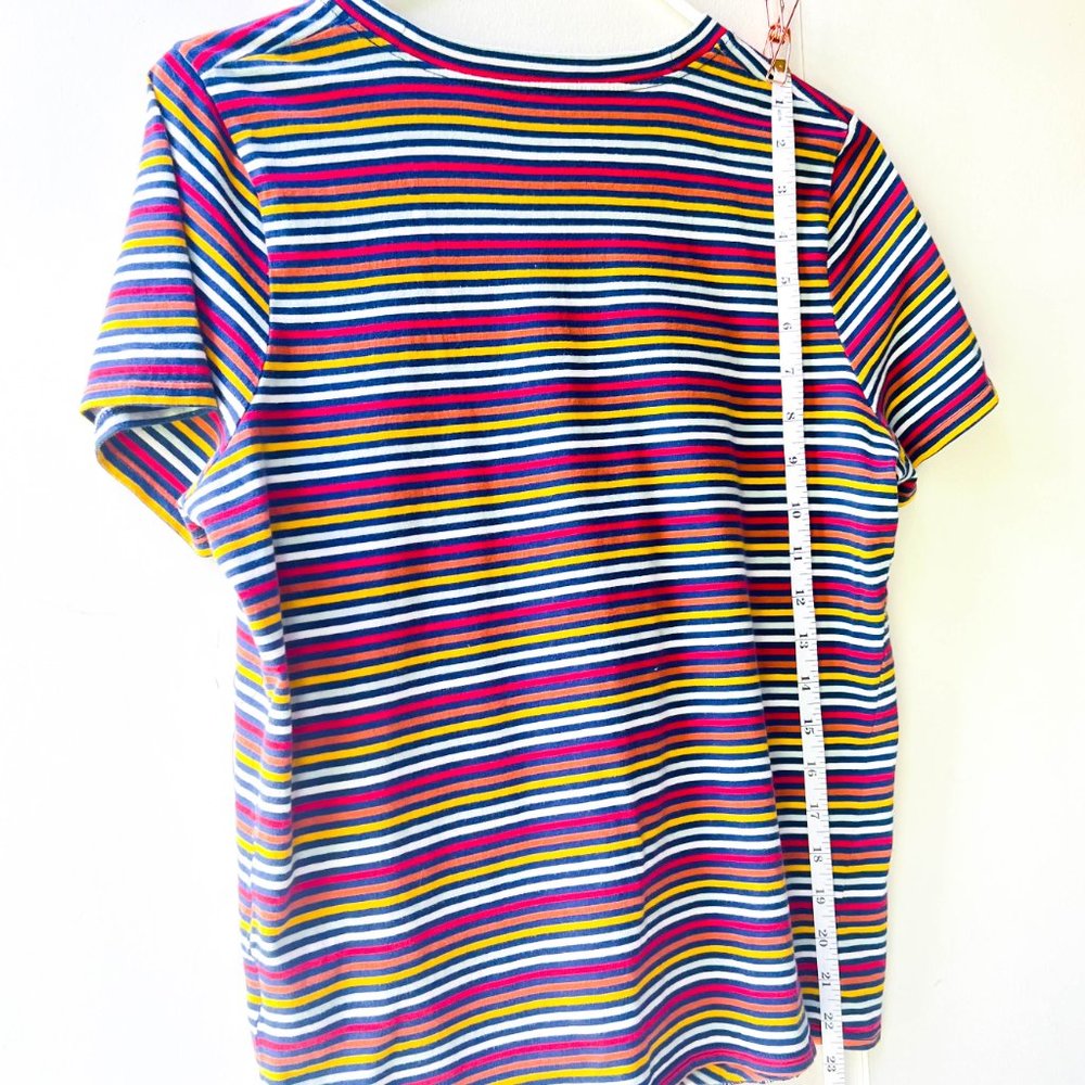 Madewell retro rainbow stripe knot-front tee L - Picture 5 of 5